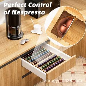 Bamboo Coffee Pod Storage Box Wooden Organizer <b>Drawer</b> <b>Sliding</b> For Kitchen Use - Product Image 5