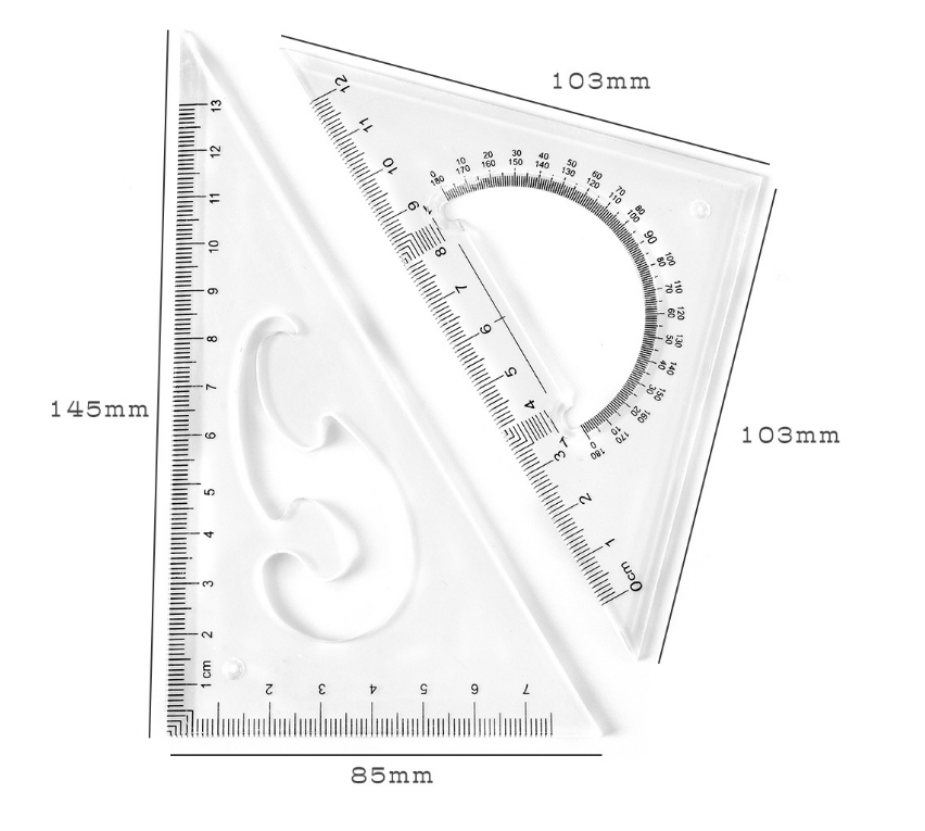 В упаковке 2 штуки треугольная линейка комплект 30/60 и 45/90 Треугольников в виде геометрических фигур линейка точные имперский выпускной для рисования измерительный инструмент