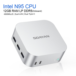 Mini PC Intel N95 N100 N150 CPU, 12GB RAM LPDDR5, 512GB SSD, Doppia LAN, Doppia Type-<span class=keywords><strong>C</strong></span>, 4K UHD, Mini Computer Windows 11 Pro/Linux - Product Image 1