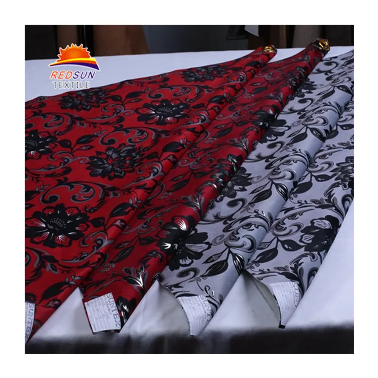 Kostenlose Probe Fabrik Großhandel kaufen digitale Textil gedruckt Satin Stoff Lieferanten Polyester bedruckten Stoff