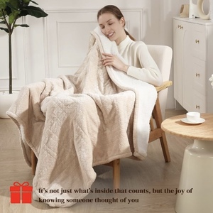 Couverture chauffante électrique double pour l'hiver, usage domestique, 62"x84", motif blé, flanelle ultra-douce, sherpa épais, <span class=keywords><strong>réversible</strong></span>, 5 niveaux de chaleur - Product Image 4