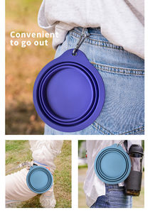 350ML di Silicone portatile per cani da compagnia ciotole d'acqua per viaggiare in campeggio pieghevole che cammina all'aperto per l'alimentazione di animali domestici ciotola per piatti pieghevoli - Product Image 4