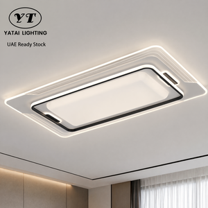 Plafonnier LED rectangulaire moderne à intensité variable avec télécommande, trois couleurs, montage en surface, pour la maison, le salon, la chambre à coucher - Product Image 1