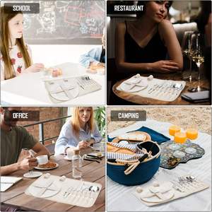 JY Set for 2 with Insulated Cooler Bag and Cutlery Service <strong>Kits</strong> Wooden Lids &amp; Handles Willow Picnic <strong>Hamper</strong> <strong>Basket</strong> Lining - Product Image 4