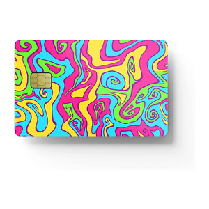 Autocollant protecteur en PVC psychédélique coloré pour la décoration de cartes de crédit en stock - Product Image 1