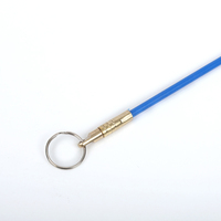 Kit de tire-câble en fibre de verre transparente de 4 mm bleu avec connecteurs en laiton pour le tirage de câbles dans les conduites murales