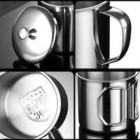 Grosir Cangkir Kopi Tumbler Vakum Isolasi Stainless Steel 304 Klasik Ramah Lingkungan dengan Pegangan Lipat untuk Hadiah Bisnis