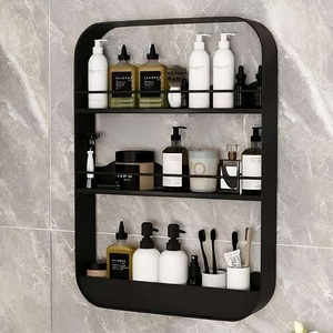 Étagère murale sans perçage pour salle de bain, design moderne et épuré, pour cosmétiques et articles de toilette, amovible - Product Image 5