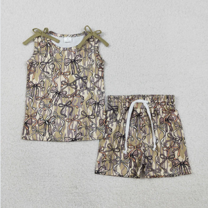 Vêtements pour bébés garçons, haut à poches à carreaux bleus, short, ensembles de pyjamas - Product Image 2