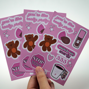 Adesivi adesivi impermeabili all'ingrosso <span class=keywords><strong>con</strong></span> stampa logo carta kiss cut etichette fogli adesivi personalizzati per i bambini - Product Image 4