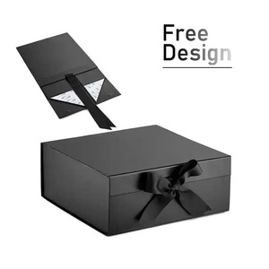 Boîte <span class=keywords><strong>cadeau</strong></span> de luxe en carton noir personnalisée avec rabat magnétique pliable en papier pour chemise <span class=keywords><strong>homme</strong></span> jeans <span class=keywords><strong>anniversaire</strong></span> avec ruban - Product Image 1