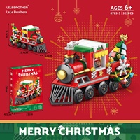 Jouet de construction de Noël pour enfants, blocs à assembler soi-même, Père Noël, renne, train, traîneau, puzzle éducatif, cadeau de festival pour garçons et filles