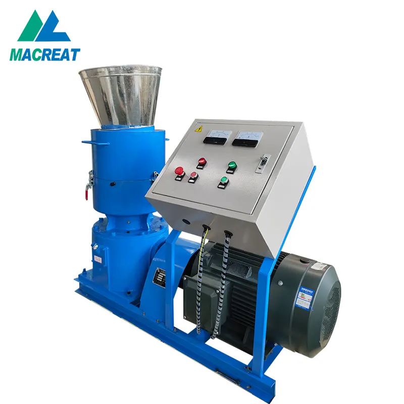 MACREAT automatic feed pelletizer chicken sheep cattle cow goat feed pellet making machine wood pellet machine