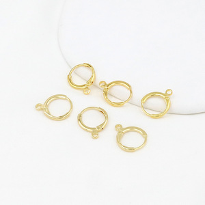 Round <b>Hoop</b> Earrings Zinc Alloy Open Ear Clips Unisex Jewelry Accessories 18K Gold Plated Small Size For DIY Crafting - Product Image 3