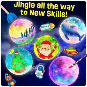 Bricolage éducatif Graffiti lumineux planète <span class=keywords><strong>boule</strong></span> veilleuse peint modèle coloriage jouets vinyle artisanat Kit ensemble vinyle ours artisanat - Product Image 3