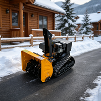 Souffleuse à neige automotrice télécommandée à chenilles, souffleuse à neige à deux étages, machine à déneiger à essence pour régions froides