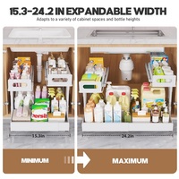 Erweiterbare Unterschrank-Organizer 2-stufig Höhenverstellbar Ausziehbarer Unterschrank-Organizer