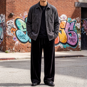 <span class=keywords><strong>Pantaloni</strong></span> Casual Eleganti da <span class=keywords><strong>Uomo</strong></span> OEM Personalizzati, Vestibilità Ampia, Stile Vintage in <span class=keywords><strong>Velluto</strong></span>, Gamba <span class=keywords><strong>Larga</strong></span> e Dritta, <span class=keywords><strong>Pantaloni</strong></span> Baggy per <span class=keywords><strong>Uomo</strong></span> - Product Image 3