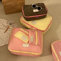 Essentiels pour les voyages d'affaires : Organiseur de voyage imperméable en nylon, cubes de rangement pour bagages, séparateurs de vêtements, multi-usages, compact