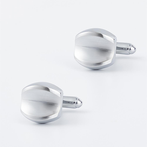 Gemelli da Uomo in Ottone Argentato Semplici ed Eleganti, Accessori per Completo, Gemelli per Feste, Basso MOQ - Product Image 2