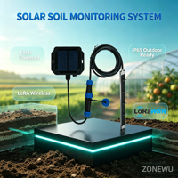 Capteur de sol solaire LoRaWAN personnalisé multi-profondeur IP68, transmetteur de température, d'humidité et de conductivité électrique pour la surveillance de la recherche écologique