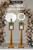 Photomaton pour mariage avec iPad, appareil photo reflex numérique, anneau lumineux, support de photomaton avec flash, compatible avec Flight Case – Entrepôts US, CA, UK