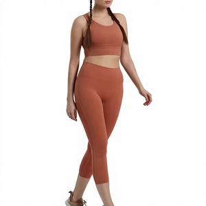 Conjunto de Yoga de 2 Piezas de Algodón Transpirable y Ecológico para Mujer, Diseño 2026, con Calificación - Product Image 1