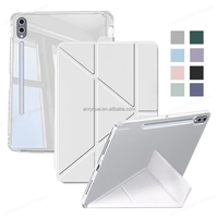 Étui pour Samsung Galaxy Tab S10/S9 FE 10,9 pouces S11 11'' avec support pliable en trois parties, en cuir PU et silicone, avec porte-stylet S Pen