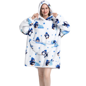 Winter Festival Warming Oversized Adult <strong>Hoodie</strong> <strong>Cosy</strong> Woven 100% Polyester Anti-Bacteria Portable Dropshipping Wearable <strong>Blanket</strong> - Product Image 2