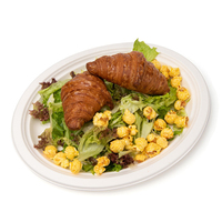 Assiettes à bagasse de canne à sucre brune jetables de haute qualité de 7 pouces Plats de service ronds de qualité alimentaire Plateau à croustilles pour fête sans nettoyage
