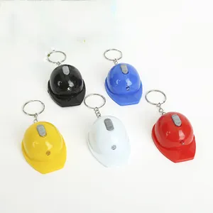3D funny plastic safety helmet beer LED light bottle opener pendant bag can keychain with logo wholesale