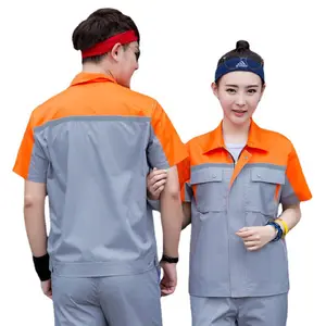 Workwear Polyester Cotton Construction Work Clothes Woman Office With Reflectors