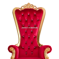 Chaises de trône roi et reine en gros, rouge et or