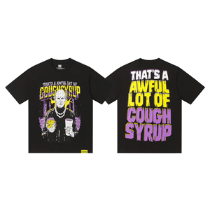 Nuevas llegadas: Camisetas oversize <span class=keywords><strong>de</strong></span> streetwear para hombre con estampado 'THAT'S AWFUL LOT COUGH SYRUP', 100% algodón, anti-bolitas, <span class=keywords><strong>de</strong></span> alta calidad. - Product Image 2