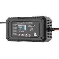Pengisi Daya Baterai Mobil Listrik LiFePO4 12V 8A Intelligent Pulse Repair untuk Baterai Asam Timbal 12V Input AC/DC 110W Bersertifikasi CE ROHS