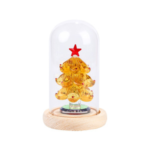 Ornements de Noël en cristal, mini décorations en verre avec lumières pour la décoration de la maison pendant les fêtes - Product Image 5