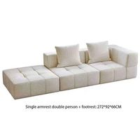Ensemble de canapé modulaire en tissu bouclé, canapé nuage capitonné, ottoman, combinaison libre, en forme de L, minimaliste, 2 places, pour salon
