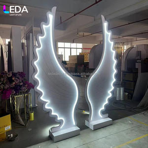 LEDA White Light LED Acrylic Angel Wings Wedding Backdrop <b>Arch</b> With Wings Luminous Stage Background <b>for</b> Wedding Party <b>Decoration</b> - Product Image 2