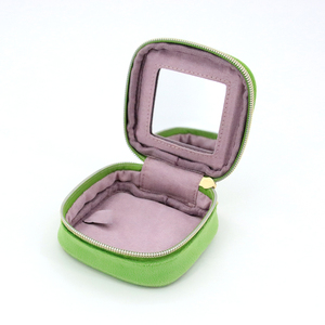 Astuccio da Viaggio Portatile in Velluto con Cerniera per Cosmetici, Specchio Integrato, Logo Personalizzabile, Organizer per Anelli e Orecchini, <span class=keywords><strong>Trousse</strong></span> Toilette Donna - Product Image 6