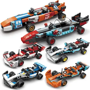 Игрушечная модель гоночного автомобиля UKBOO F1, конструктор для мальчиков, подарок на день рождения, Детский конструктор