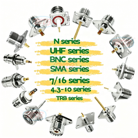 Adaptateur Connecteur Coaxial RF N/SMA/BNC/UHF/7/16 DIN/4.3-10 Femelle à Montage sur Panneau/Châssis par Soudure, Broches M3 M4 M5