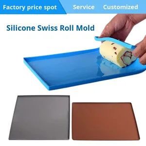 Tapis de cuisson en <span class=keywords><strong>silicone</strong></span> <span class=keywords><strong>pour</strong></span> gâteaux roulés, lot de 4 pièces, tapis souples <span class=keywords><strong>pour</strong></span> four et friteuse à air, <span class=keywords><strong>pour</strong></span> la préparation de gâteaux - Product Image 4