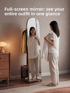 <span class=keywords><strong>Miroir</strong></span> sur pied intégré avec rangement, amovible, pleine longueur, mobile, pour chambre à coucher CYJ049 - Product Image 3