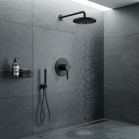 Keran Shower Dinding untuk Apartemen, Mixer Air Shower Kamar Mandi, Shower Head Filtered yang Dipasang di Dinding, Diverter Shower+mixer untuk Gym