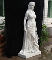 Jardin extérieur grandeur nature pierre marbre blanc sirène dauphin statue sculpture à vendre