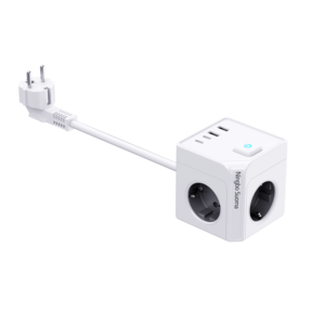 ปลั๊กพ่วง EU 17W พร้อมพอร์ต USB 2 ช่อง USB-A 2 ช่อง Type-C สายยาว 1.5 เมตร ช่องเสียบไฟฟ้า 3 ช่อง 16 แอมป์ ปลั๊กแบบลูกบาศก์ แม่เหล็กยึดผนัง ปลั๊ก EU ใช้งานได้หลากหลาย - Product Image 2