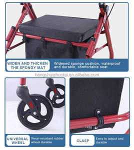 Xe đẩy hàng tạp hóa mua sắm Xe đẩy giỏ hàng Walker và rollator có thể gập lạ<span class=keywords><strong>i</strong></span> Walker rollator Walker vớ<span class=keywords><strong>i</strong></span> chỗ ngồ<span class=keywords><strong>i</strong></span> - Product Image 5