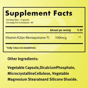 Vente chaude OEM - Personnalisable - Vitamine K2 100 mcg, compléments alimentaires pour la santé des os, 60 gélules molles, 60 jours de provision - Product Image 2