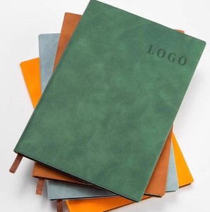 Custom A5 Green Ribbon <b>Bookmark</b> Printed Sheepskin Soft PU Leather Notebook with Logo Business Promotional <b>Gift</b> - Product Image 1