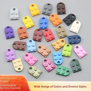 P493 DIY Acrylic Jewelry Accessories Creative Handmade 2x2 Single-<strong>Block</strong> Assemblable Heart <strong>Brick</strong> Necklace Keychain - Product Image 2